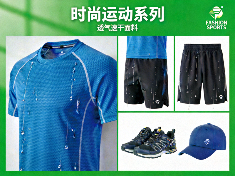 时尚运动服装与配件系列 - 透气速干面料